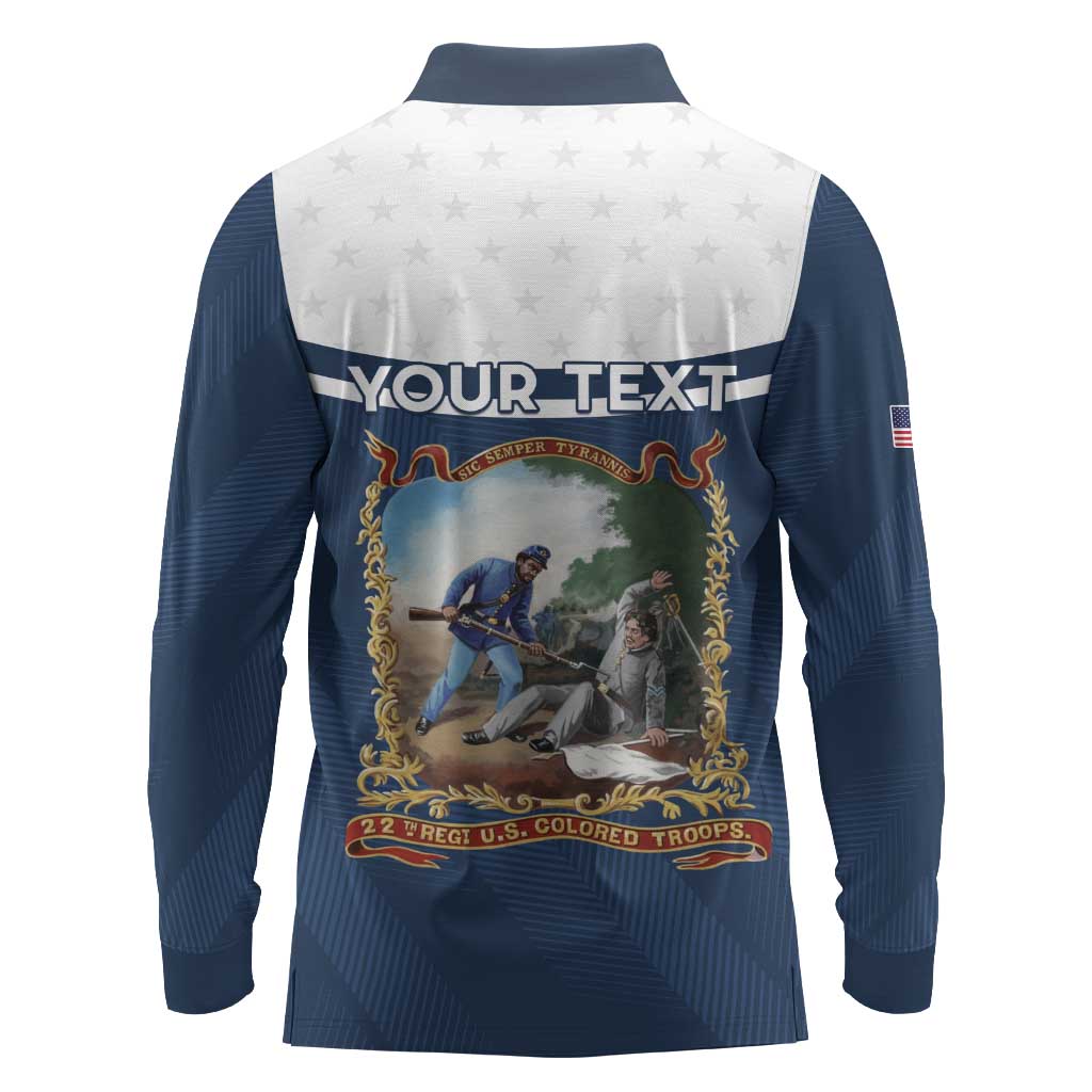 Personalized 22nd United States Colored Troops Long Sleeve Polo Shirt E Pluribus Unum - Wonder Print Shop