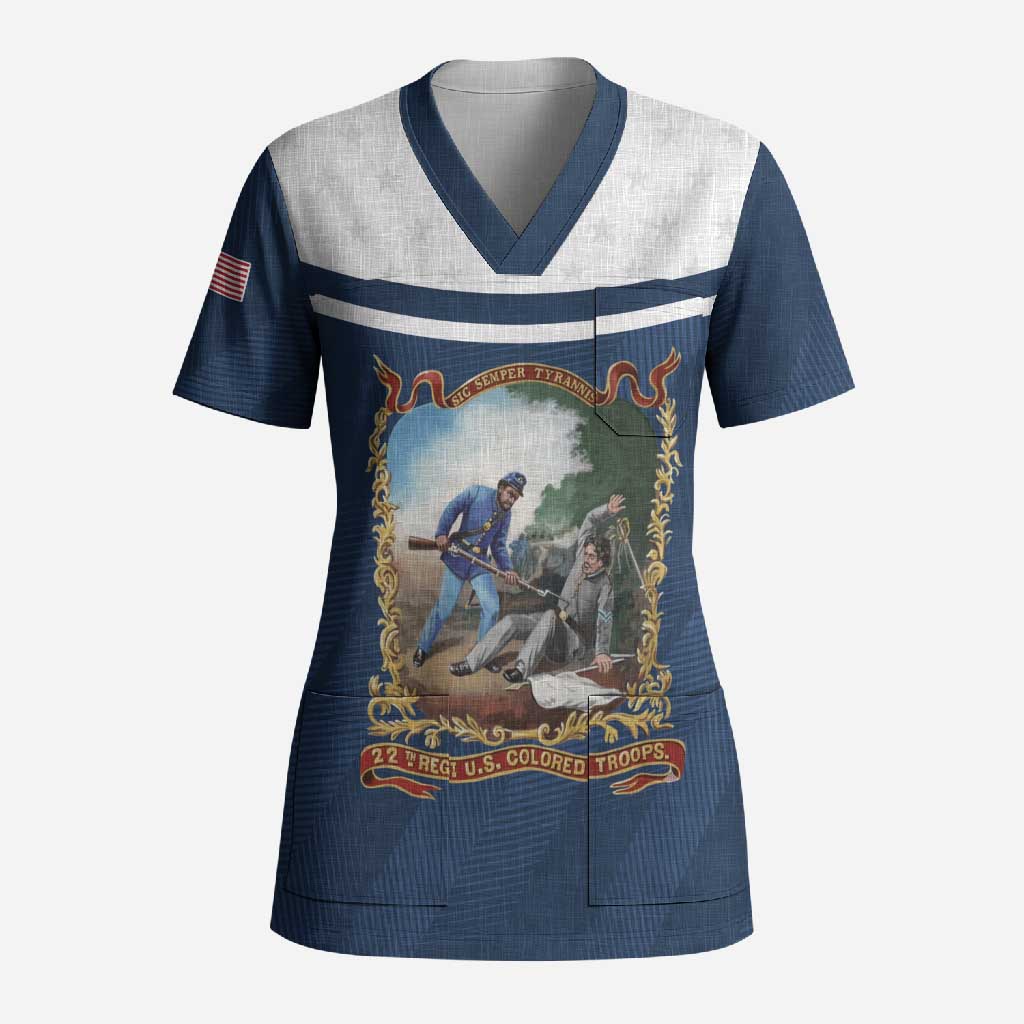 Personalized 22nd United States Colored Troops Scrub Top E Pluribus Unum - Wonder Print Shop