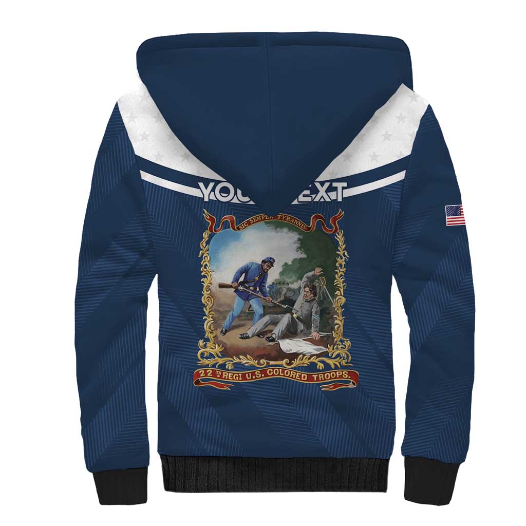 Personalized 22nd United States Colored Troops Sherpa Hoodie E Pluribus Unum - Wonder Print Shop