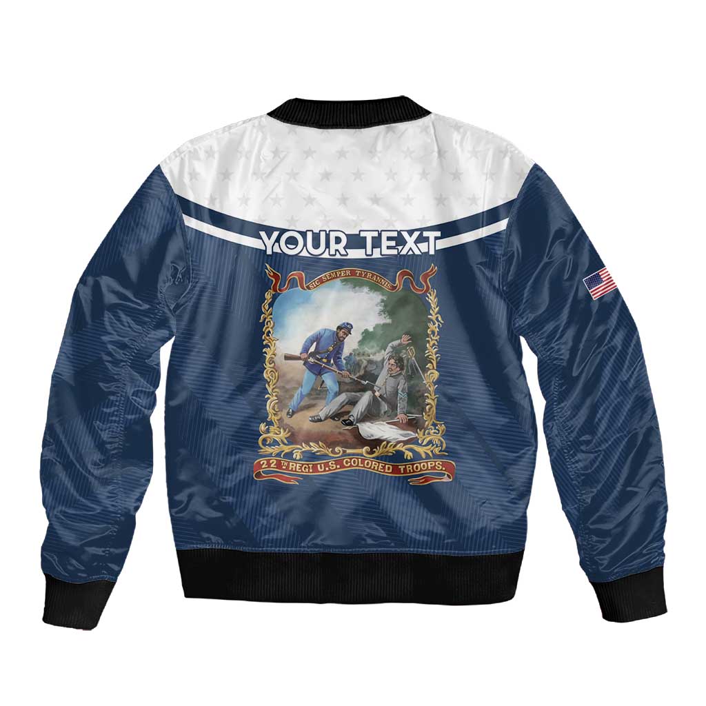 Personalized 22nd United States Colored Troops Sleeve Zip Bomber Jacket E Pluribus Unum - Wonder Print Shop