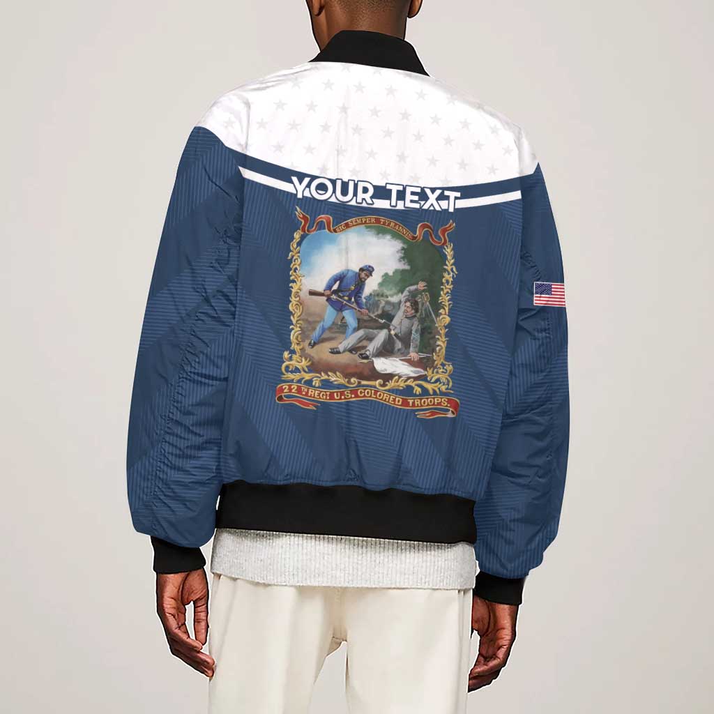 Personalized 22nd United States Colored Troops Sleeve Zip Bomber Jacket E Pluribus Unum - Wonder Print Shop