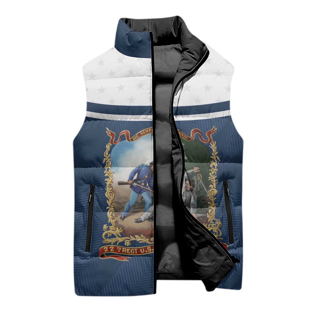 Personalized 22nd United States Colored Troops Sleeveless Puffer Jacket E Pluribus Unum - Wonder Print Shop