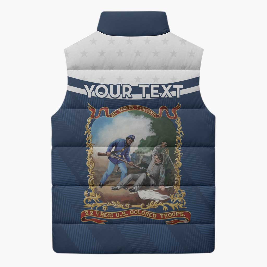 Personalized 22nd United States Colored Troops Sleeveless Puffer Jacket E Pluribus Unum - Wonder Print Shop
