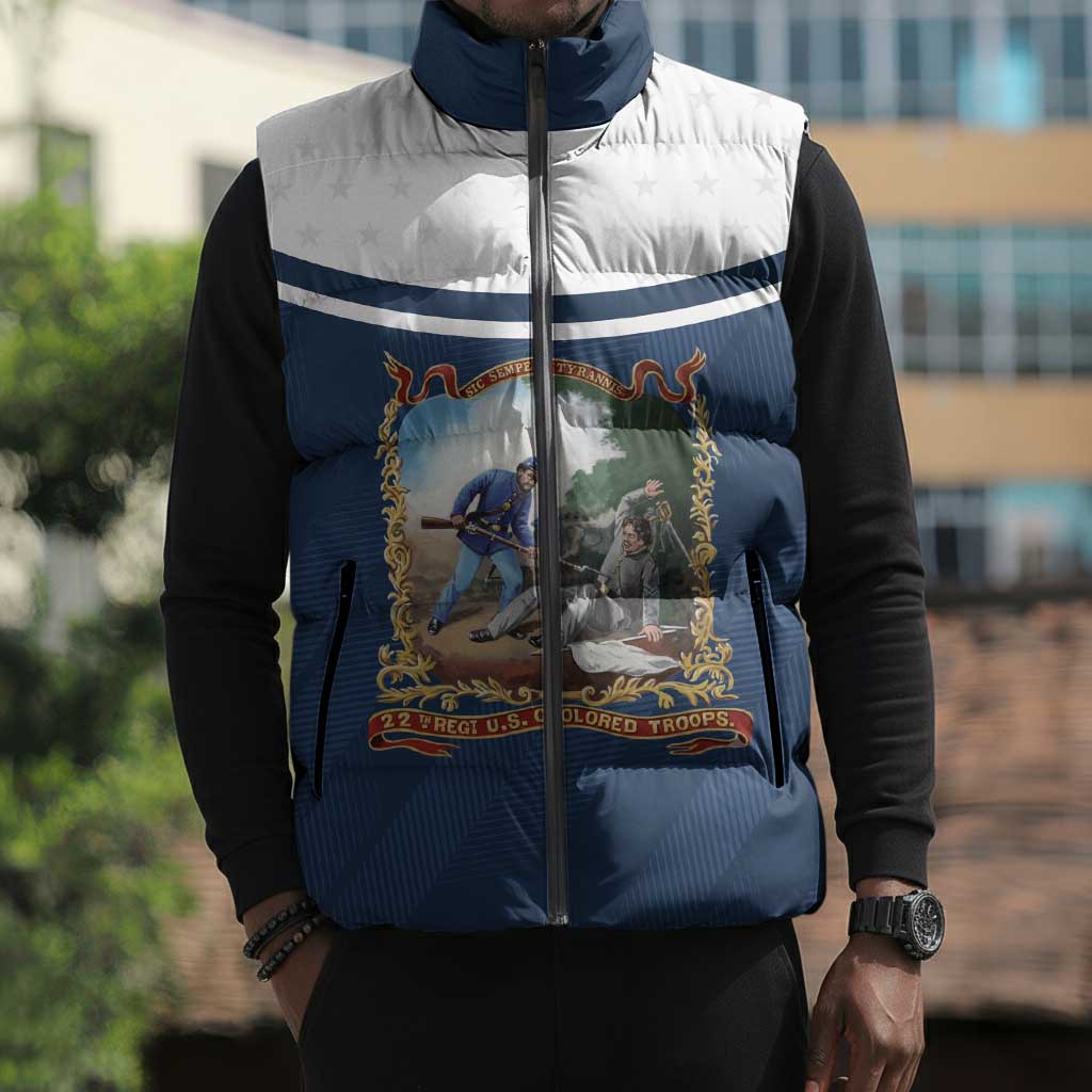 Personalized 22nd United States Colored Troops Sleeveless Puffer Jacket E Pluribus Unum - Wonder Print Shop