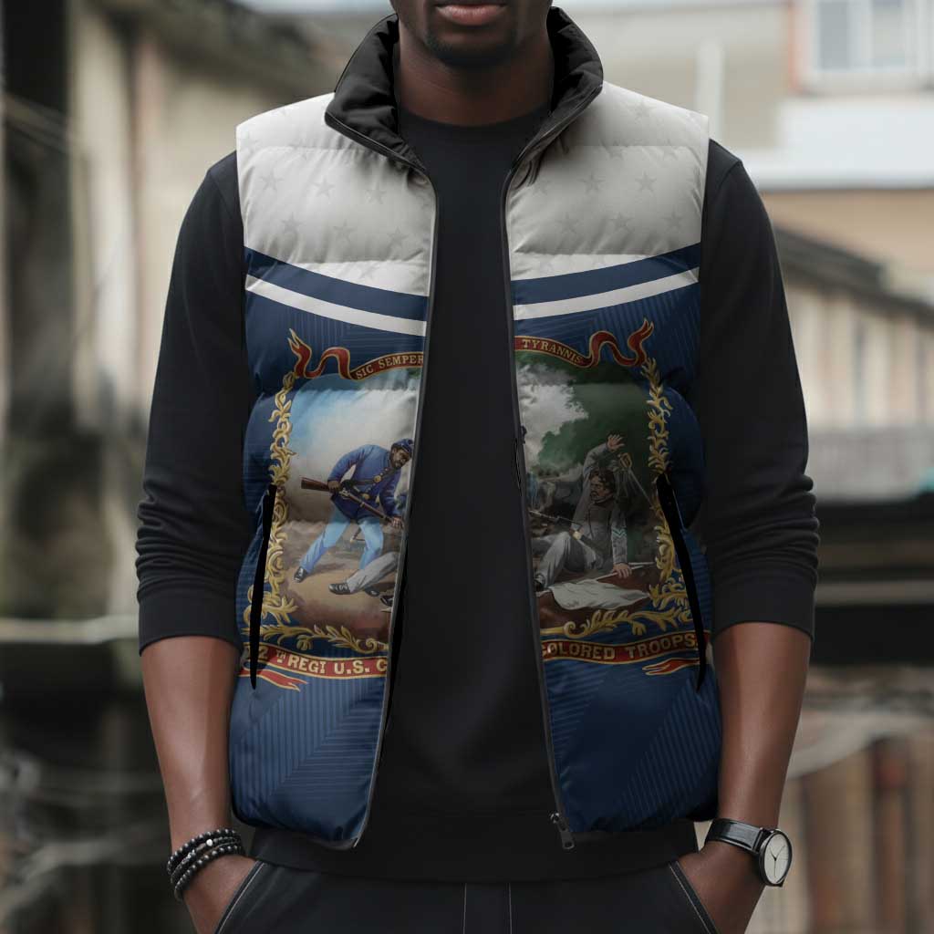 Personalized 22nd United States Colored Troops Sleeveless Puffer Jacket E Pluribus Unum - Wonder Print Shop