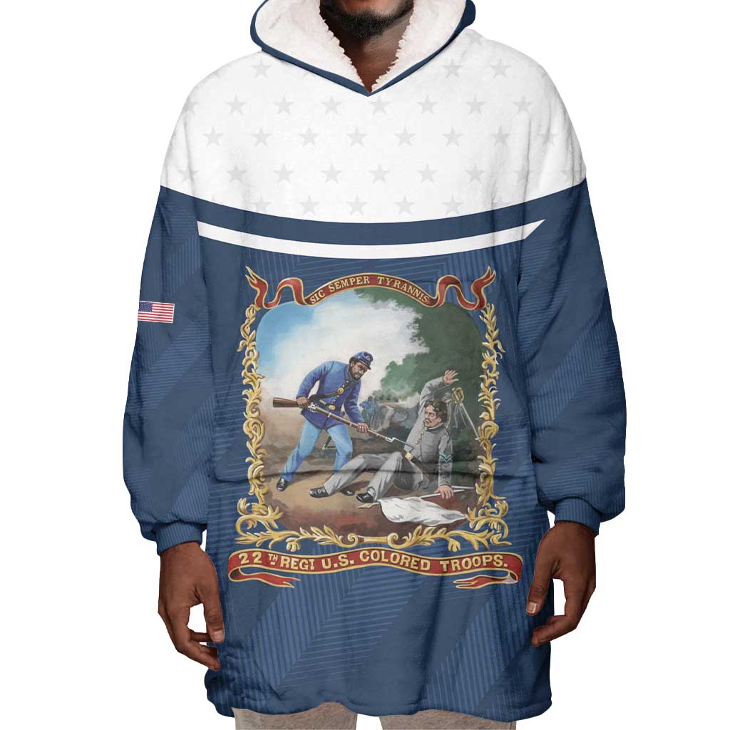 Personalized 22nd United States Colored Troops Wearable Blanket Hoodie E Pluribus Unum - Wonder Print Shop