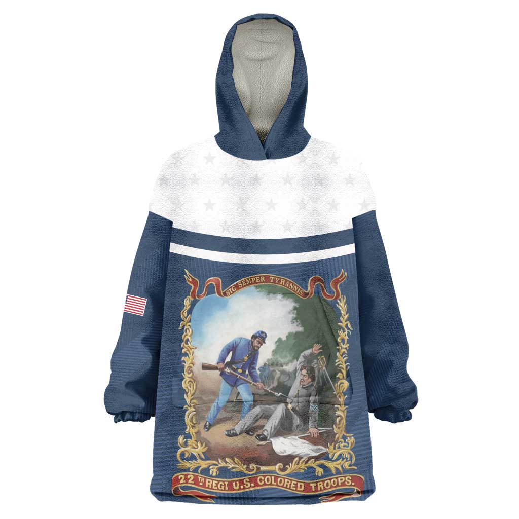 Personalized 22nd United States Colored Troops Wearable Blanket Hoodie E Pluribus Unum - Wonder Print Shop