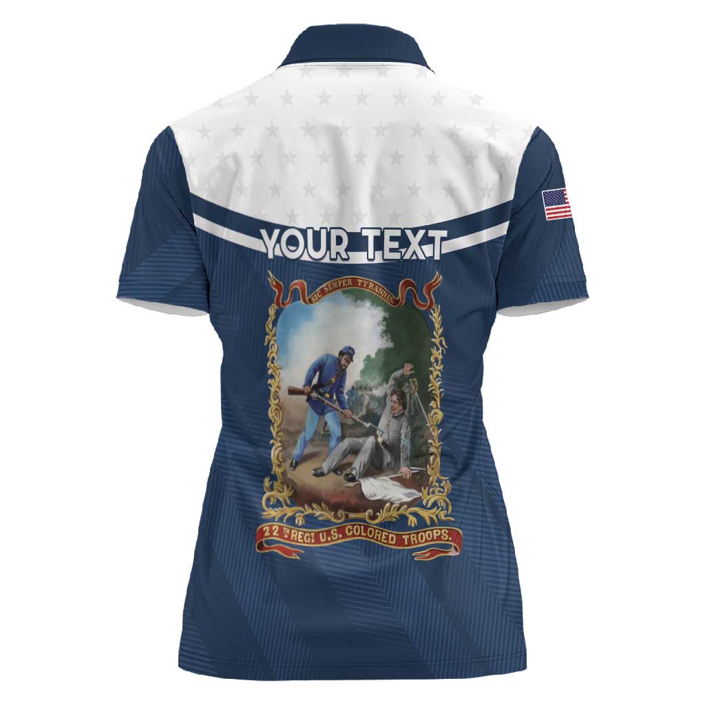 Personalized 22nd United States Colored Troops Women Polo Shirt E Pluribus Unum - Wonder Print Shop