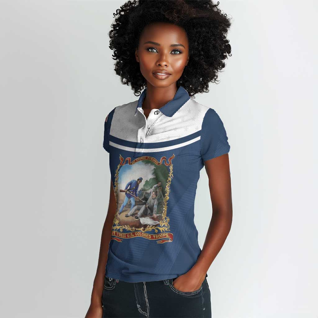 Personalized 22nd United States Colored Troops Women Polo Shirt E Pluribus Unum - Wonder Print Shop