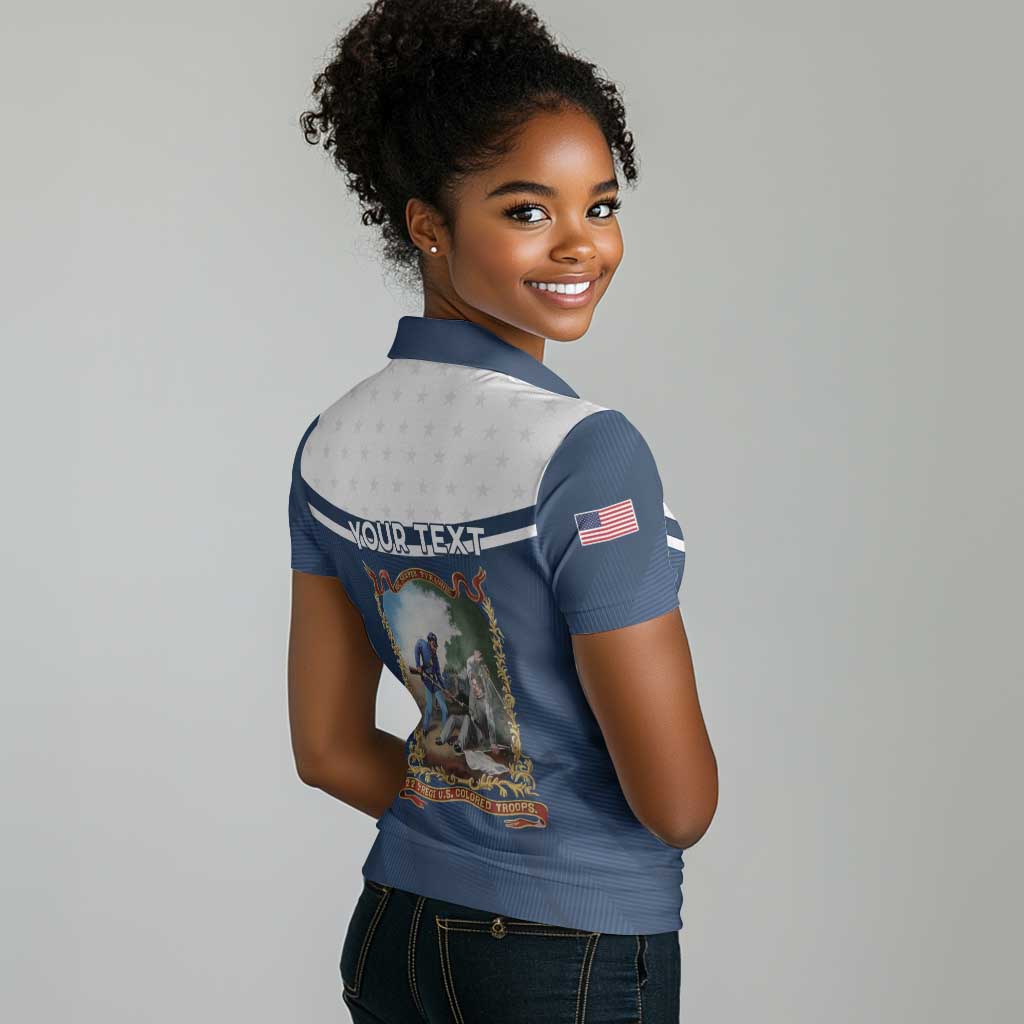 Personalized 22nd United States Colored Troops Women Polo Shirt E Pluribus Unum - Wonder Print Shop