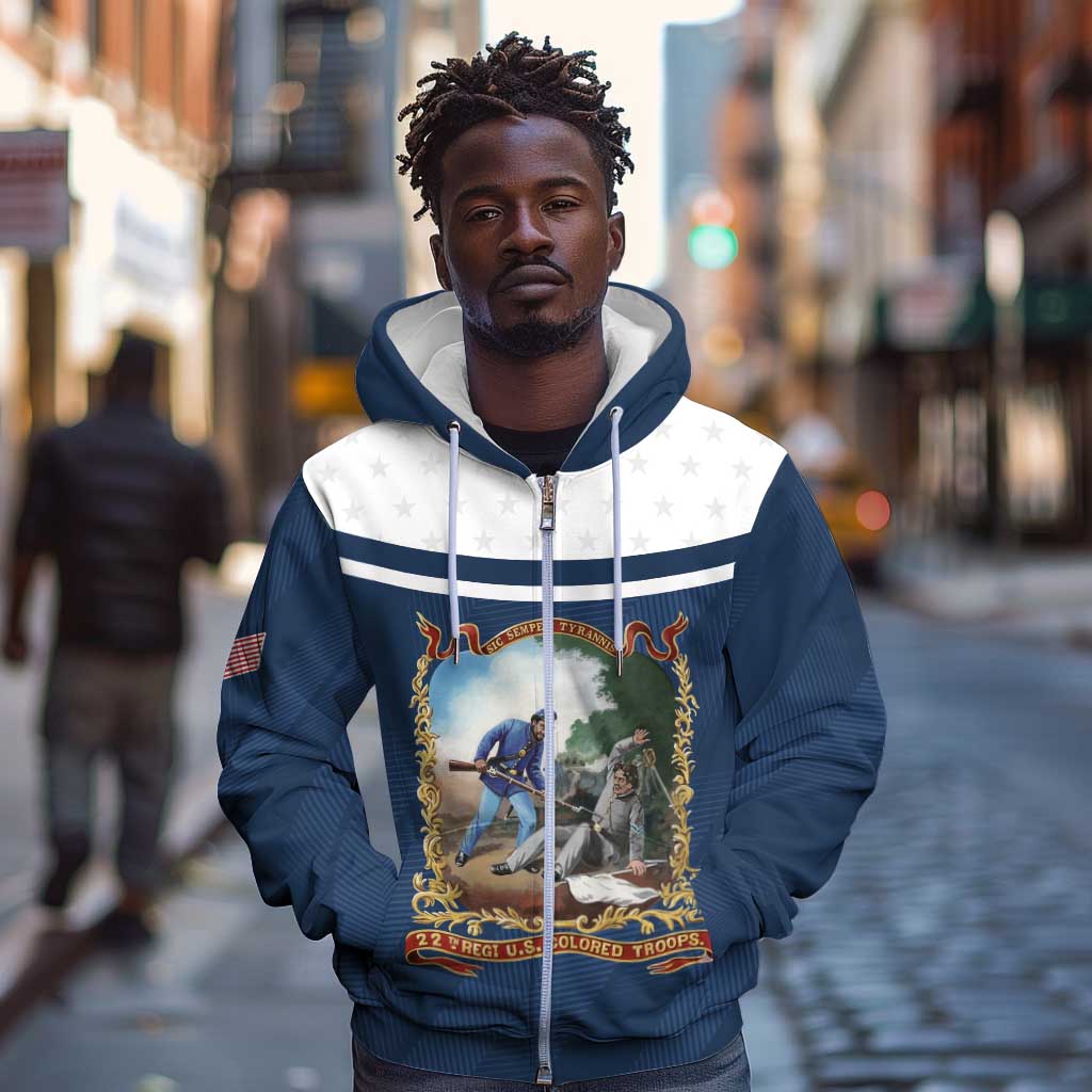 Personalized 22nd United States Colored Troops Zip Hoodie E Pluribus Unum - Wonder Print Shop