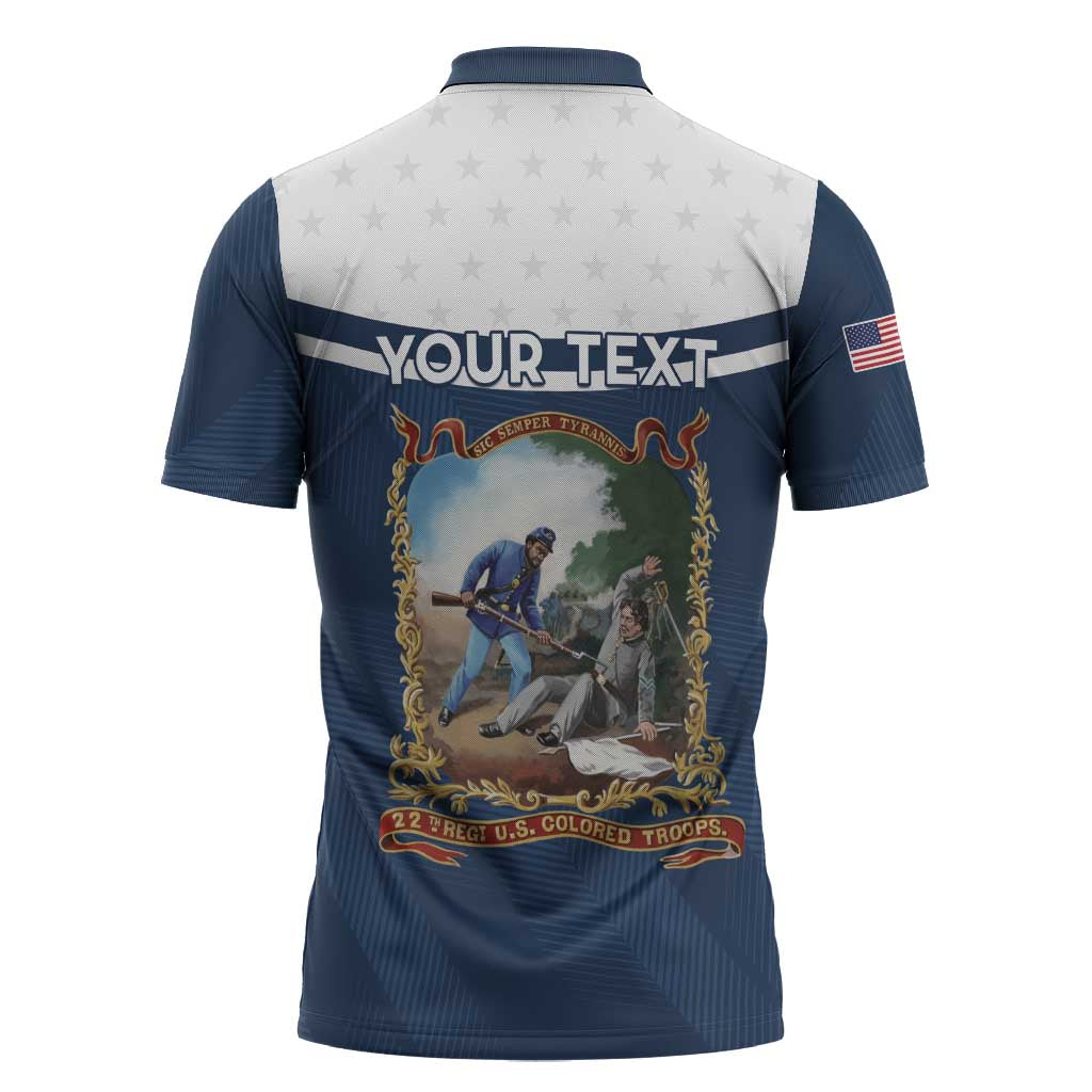 Personalized 22nd United States Colored Troops Zipper Polo Shirt E Pluribus Unum - Wonder Print Shop
