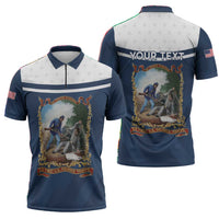 Personalized 22nd United States Colored Troops Zipper Polo Shirt E Pluribus Unum - Wonder Print Shop