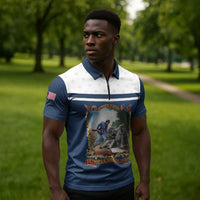 Personalized 22nd United States Colored Troops Zipper Polo Shirt E Pluribus Unum - Wonder Print Shop