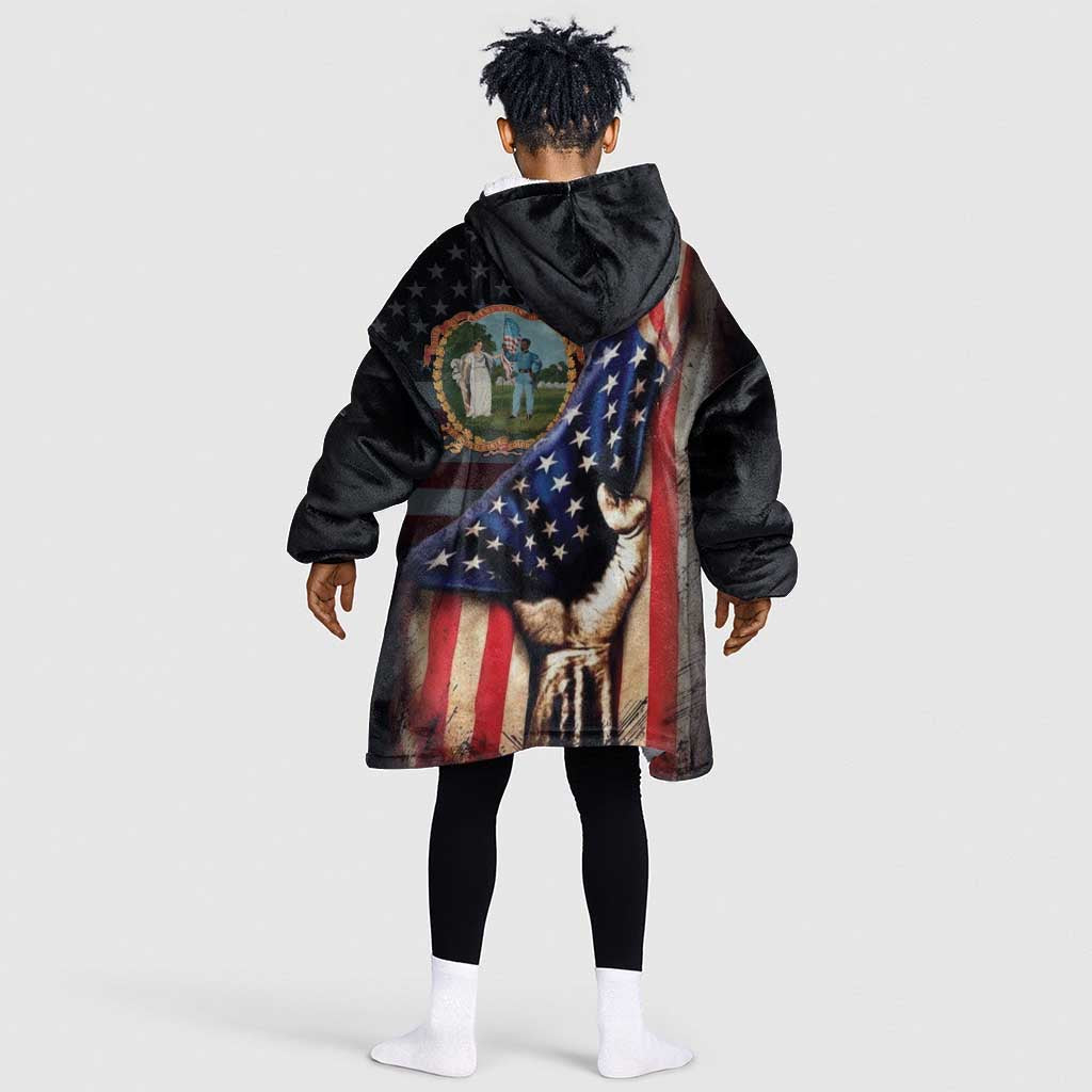 3rd United States Colored Troops Kid Wearable Blanket Hoodie Flag of Freedom - Wonder Print Shop