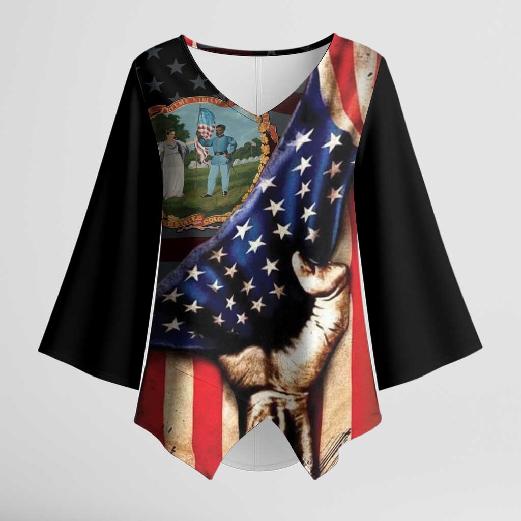 3rd United States Colored Troops Kimono Sleeve Blouse Flag of Freedom - Wonder Print Shop