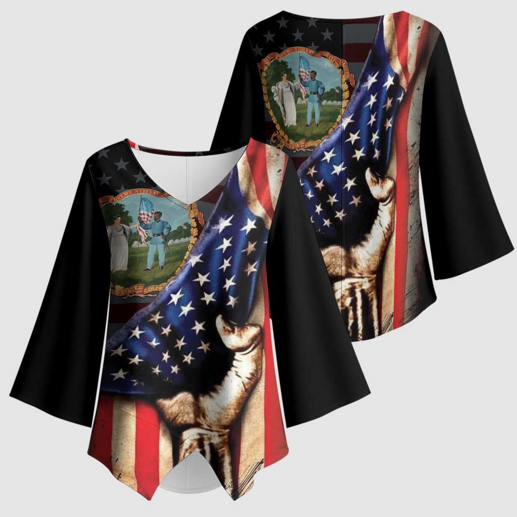 3rd United States Colored Troops Kimono Sleeve Blouse Flag of Freedom - Wonder Print Shop