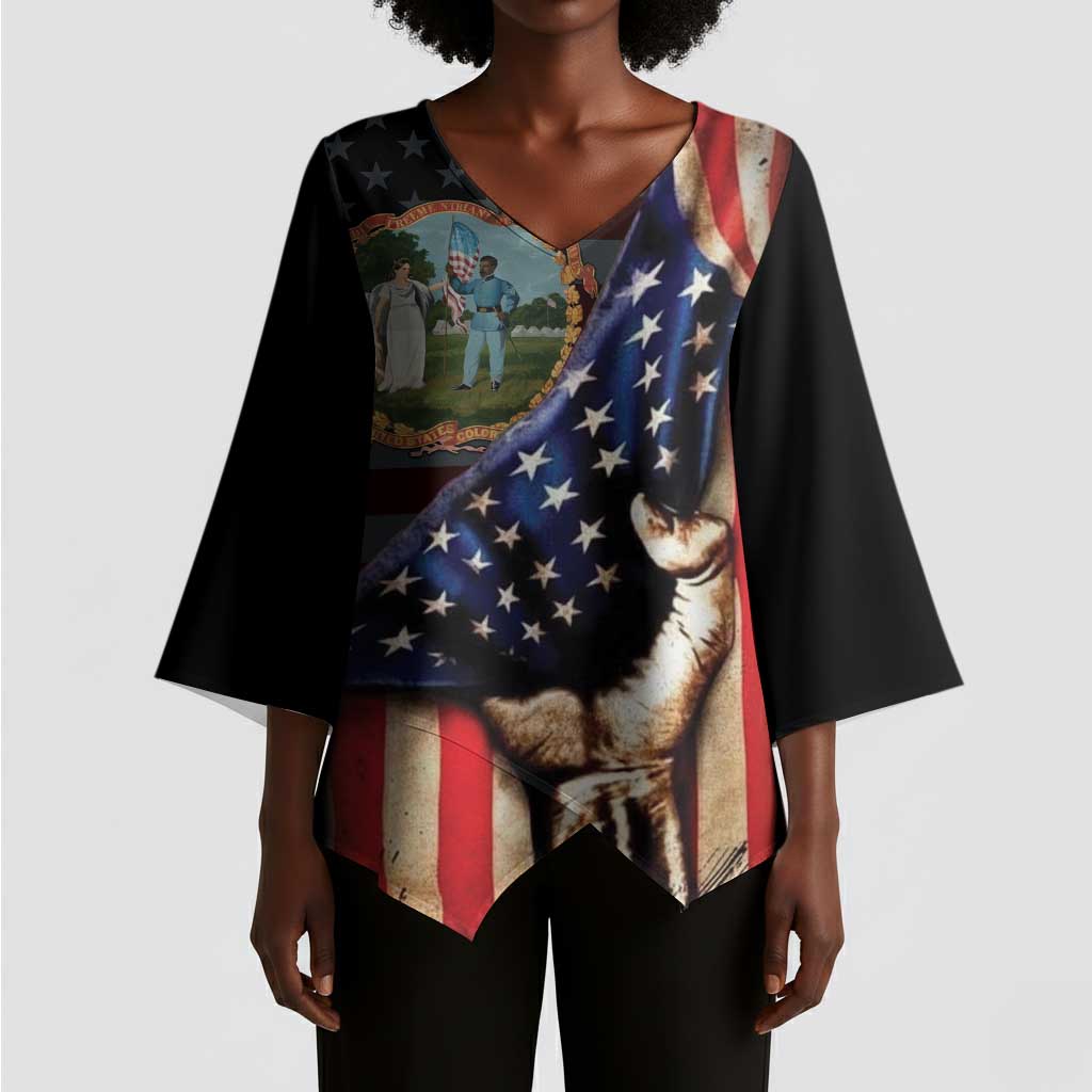 3rd United States Colored Troops Kimono Sleeve Blouse Flag of Freedom - Wonder Print Shop