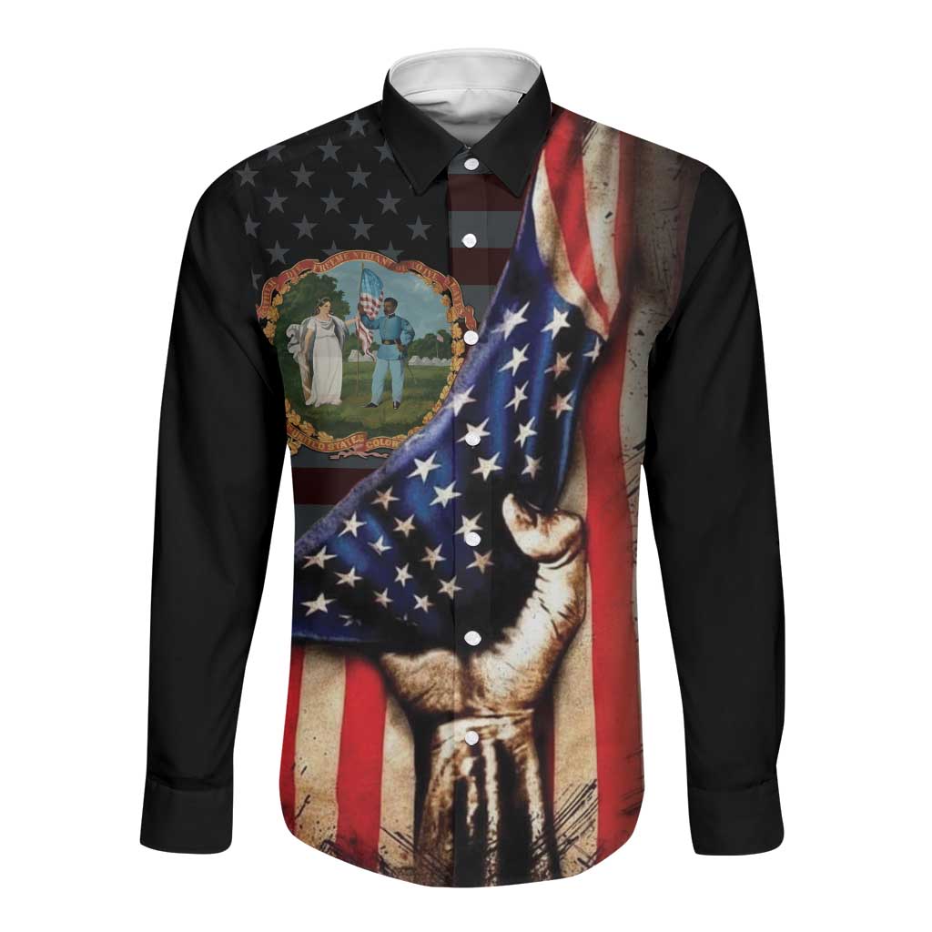 3rd United States Colored Troops Long Sleeve Button Shirt Flag of Freedom - Wonder Print Shop