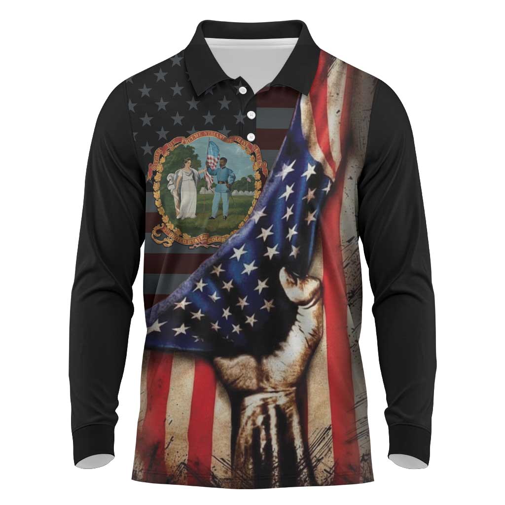 3rd United States Colored Troops Long Sleeve Polo Shirt Flag of Freedom - Wonder Print Shop