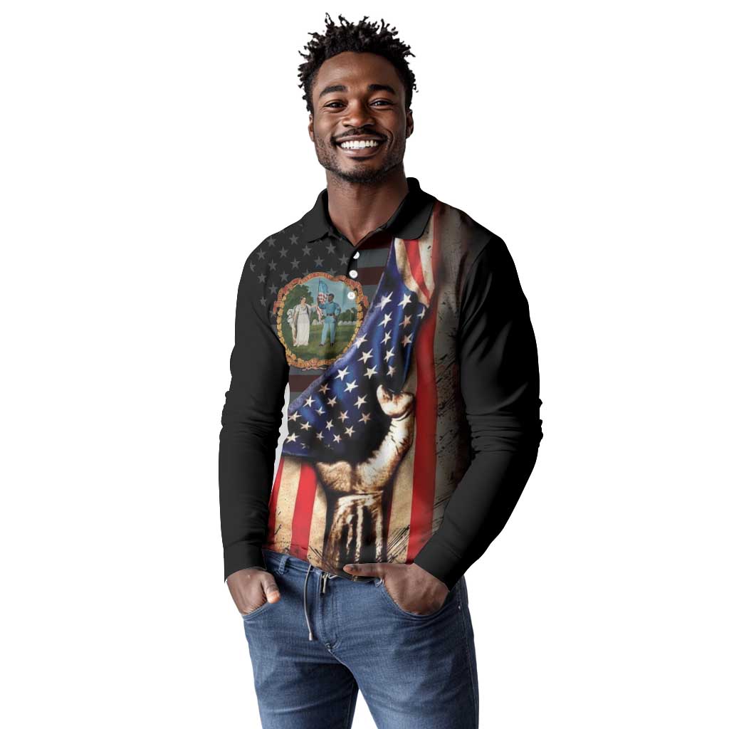 3rd United States Colored Troops Long Sleeve Polo Shirt Flag of Freedom - Wonder Print Shop