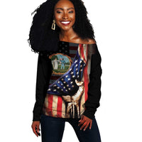 3rd United States Colored Troops Off Shoulder Sweater Flag of Freedom - Wonder Print Shop