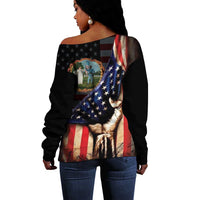 3rd United States Colored Troops Off Shoulder Sweater Flag of Freedom - Wonder Print Shop