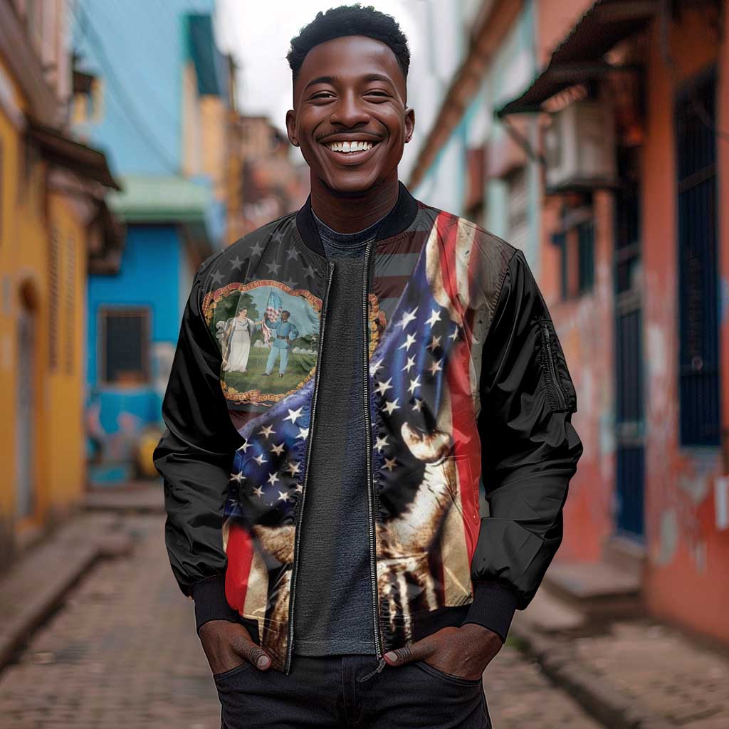 3rd United States Colored Troops Sleeve Zip Bomber Jacket Flag of Freedom - Wonder Print Shop