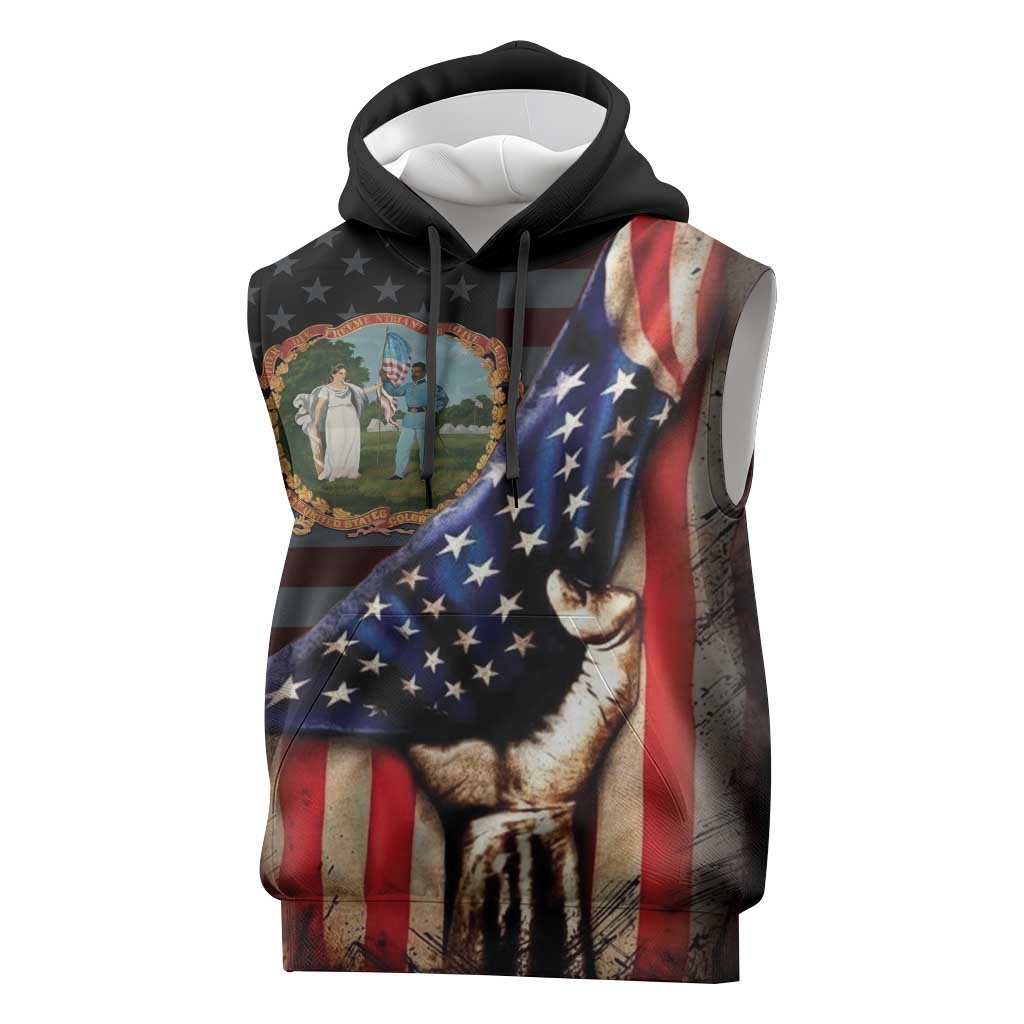 3rd United States Colored Troops Sleeveless Hoodie Flag of Freedom - Wonder Print Shop
