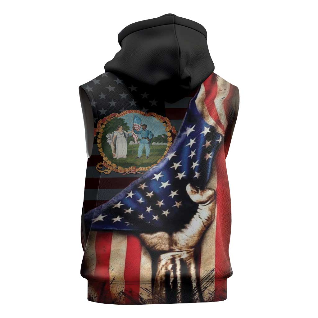 3rd United States Colored Troops Sleeveless Hoodie Flag of Freedom - Wonder Print Shop