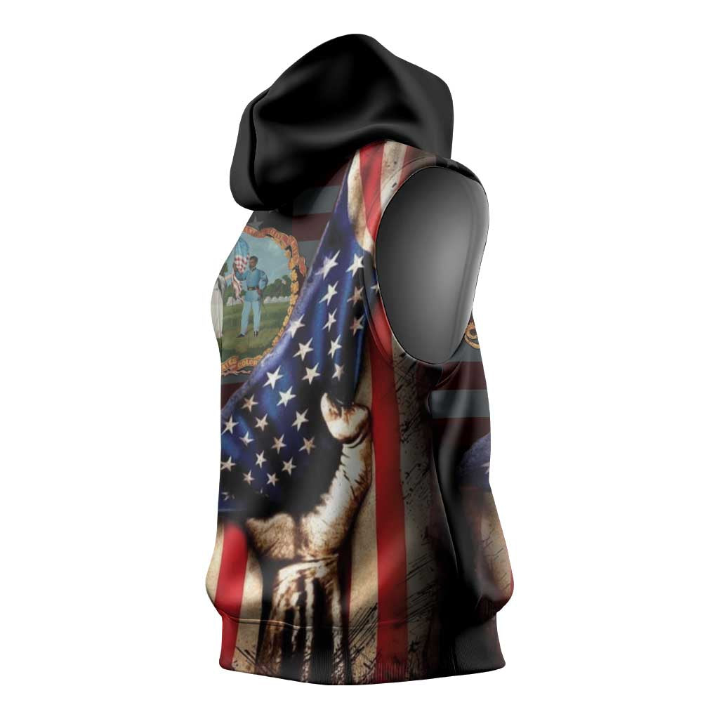 3rd United States Colored Troops Sleeveless Hoodie Flag of Freedom - Wonder Print Shop