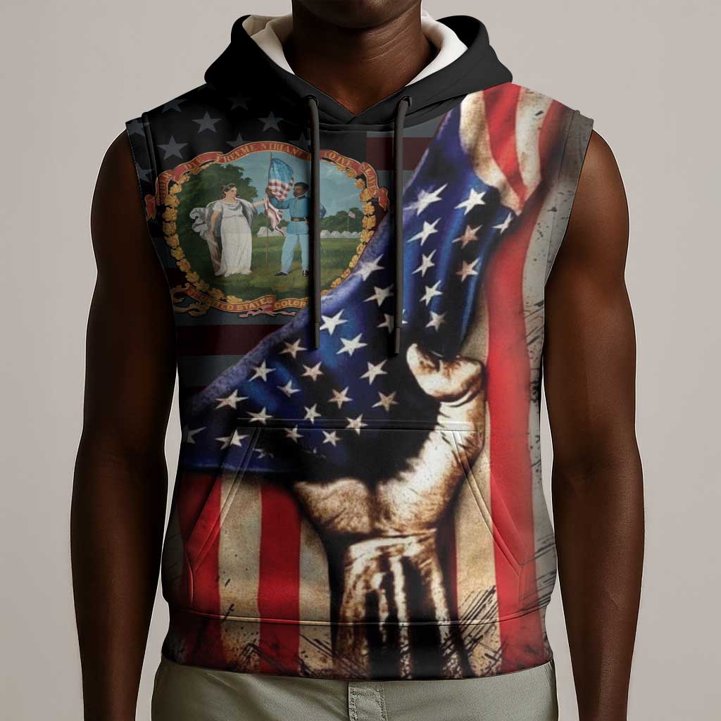 3rd United States Colored Troops Sleeveless Hoodie Flag of Freedom - Wonder Print Shop