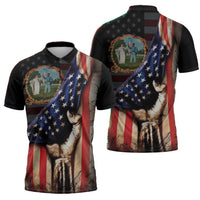 3rd United States Colored Troops Zipper Polo Shirt Flag of Freedom - Wonder Print Shop