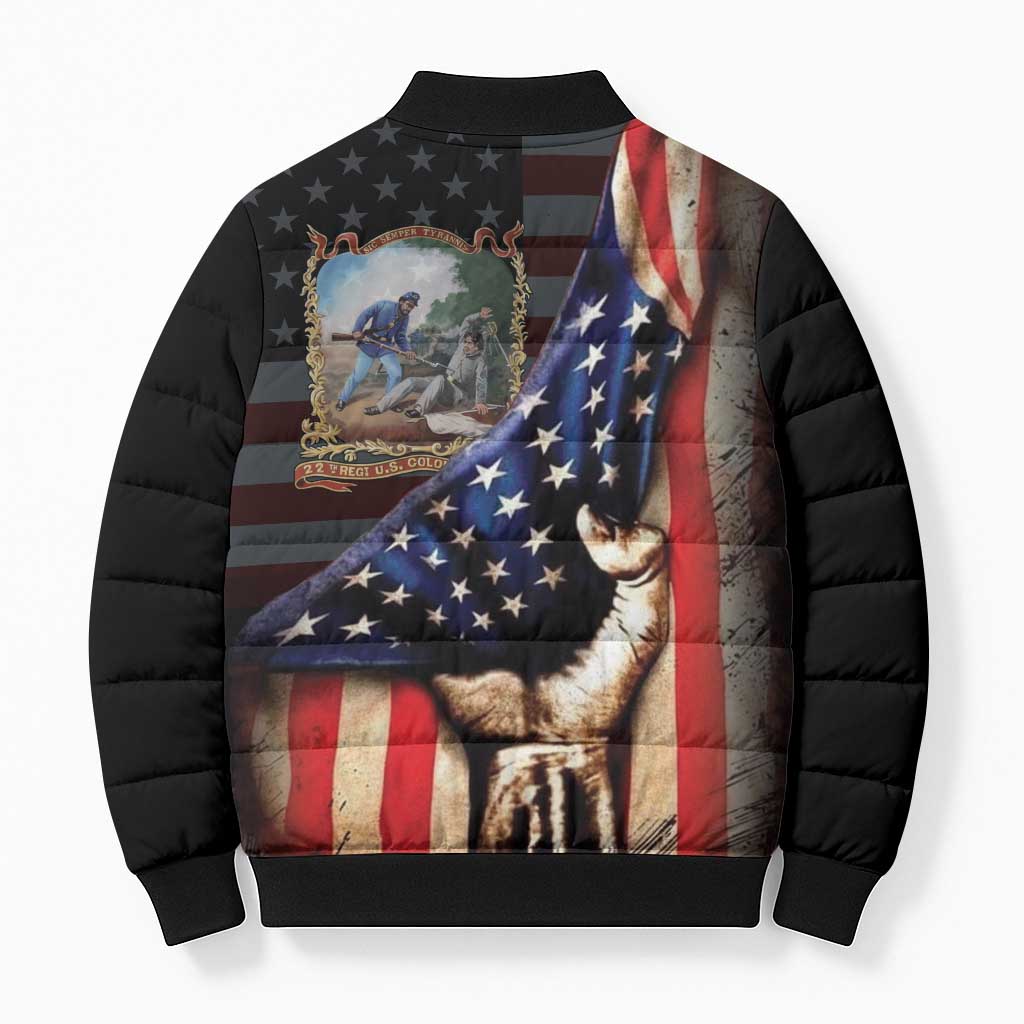 22nd United States Colored Troops Bomber Puffer Jacket Flag of Freedom - Wonder Print Shop