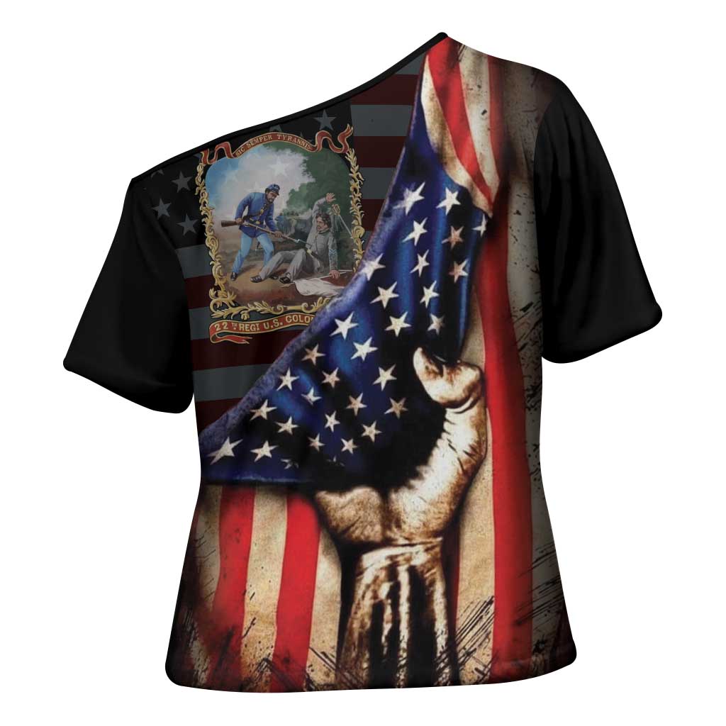 22nd United States Colored Troops Cross Shoulder Shirt Flag of Freedom - Wonder Print Shop