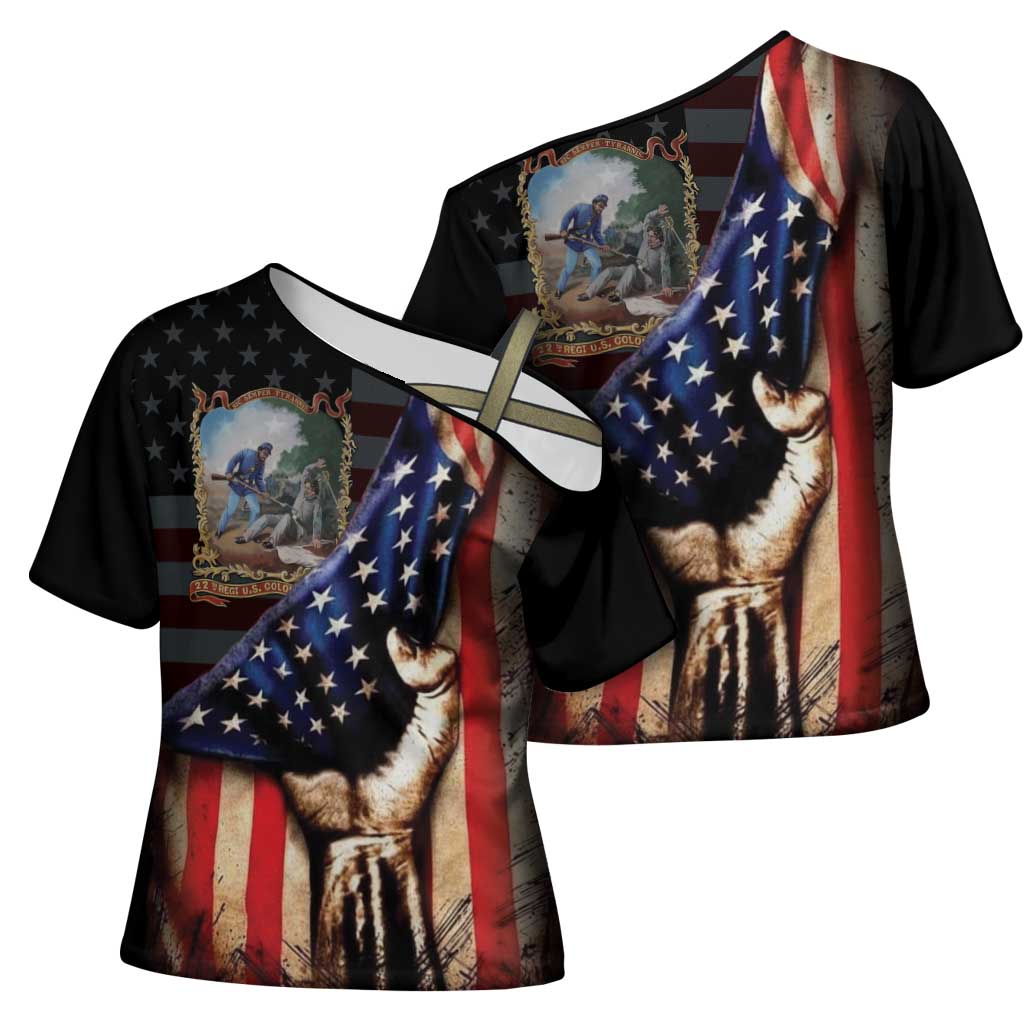 22nd United States Colored Troops Cross Shoulder Shirt Flag of Freedom - Wonder Print Shop