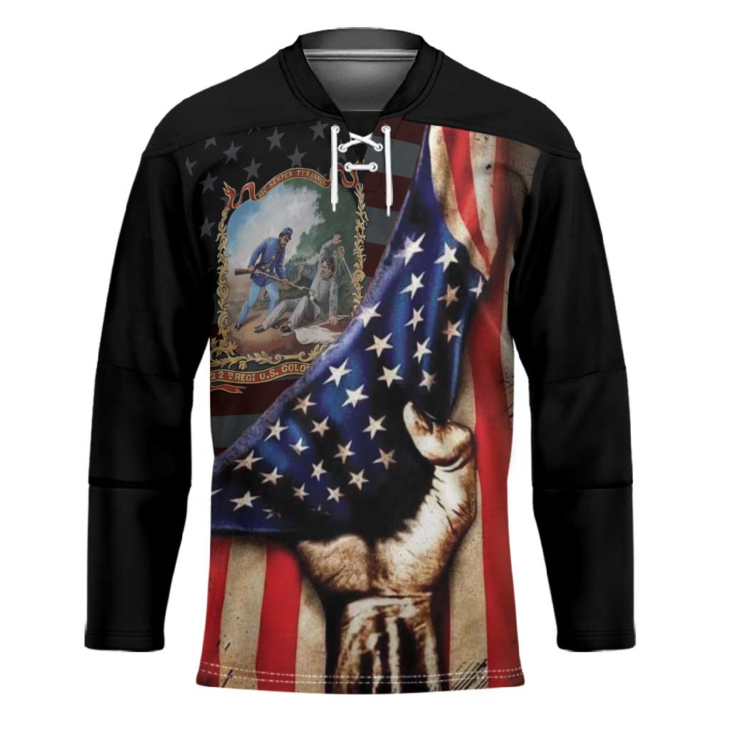22nd United States Colored Troops Hockey Jersey Flag of Freedom - Wonder Print Shop
