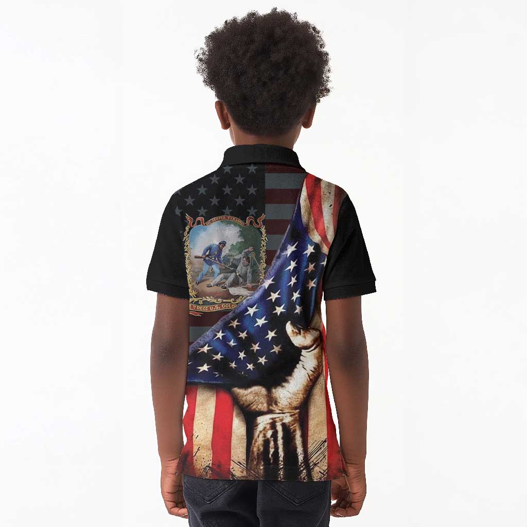 22nd United States Colored Troops Kid Polo Shirt Flag of Freedom - Wonder Print Shop