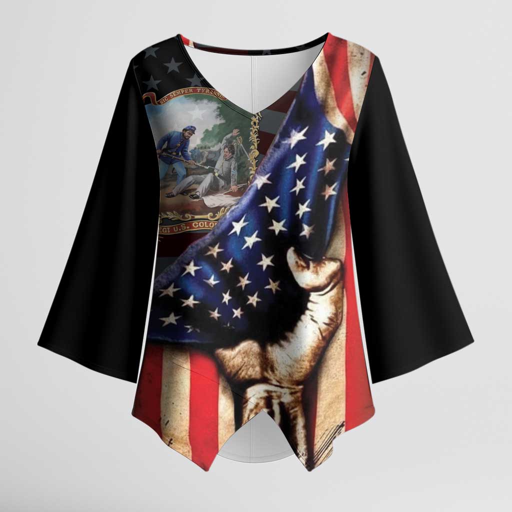 22nd United States Colored Troops Kimono Sleeve Blouse Flag of Freedom - Wonder Print Shop