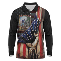 22nd United States Colored Troops Long Sleeve Polo Shirt Flag of Freedom - Wonder Print Shop