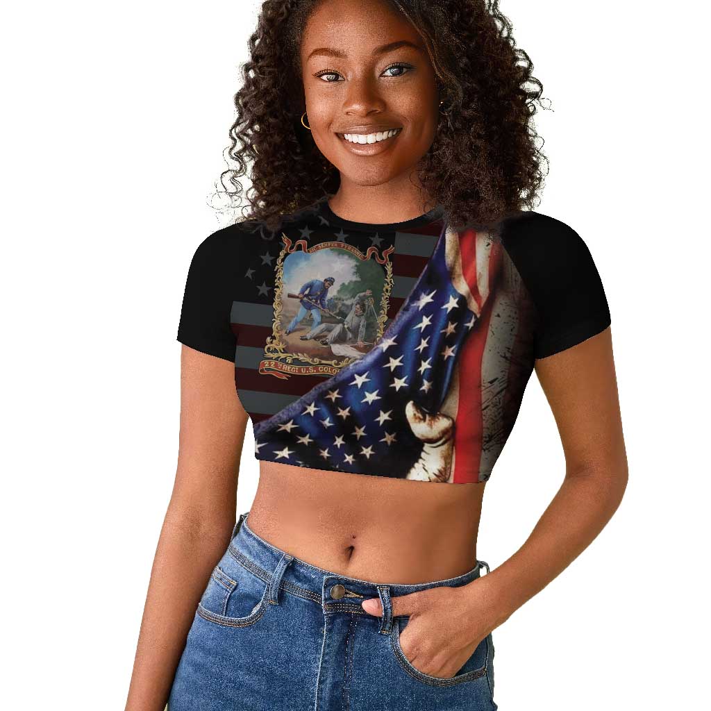 22nd United States Colored Troops Raglan Cropped T shirt Flag of Freedom - Wonder Print Shop