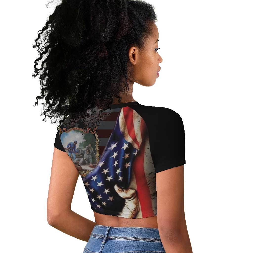 22nd United States Colored Troops Raglan Cropped T shirt Flag of Freedom - Wonder Print Shop