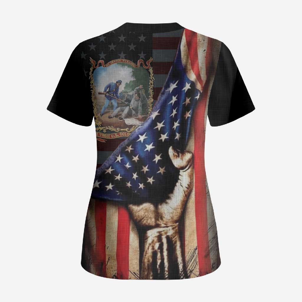 22nd United States Colored Troops Scrub Top Flag of Freedom - Wonder Print Shop