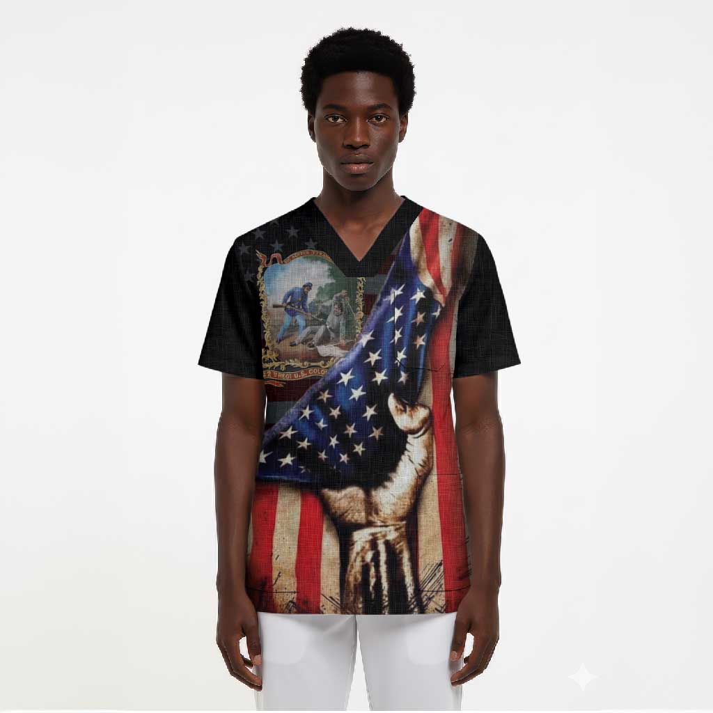 22nd United States Colored Troops Scrub Top Flag of Freedom - Wonder Print Shop