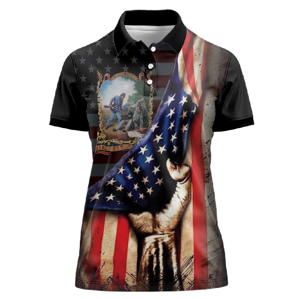 22nd United States Colored Troops Women Polo Shirt Flag of Freedom - Wonder Print Shop