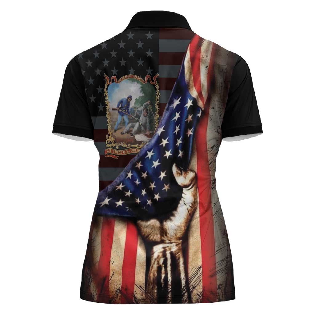 22nd United States Colored Troops Women Polo Shirt Flag of Freedom - Wonder Print Shop