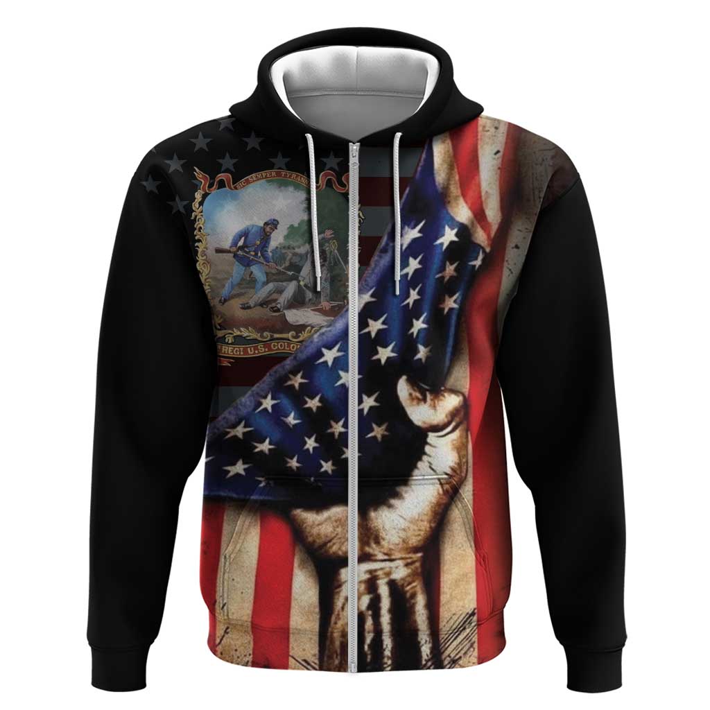 22nd United States Colored Troops Zip Hoodie Flag of Freedom - Wonder Print Shop