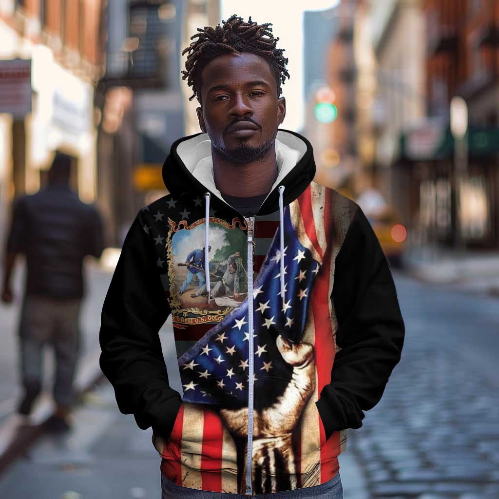 22nd United States Colored Troops Zip Hoodie Flag of Freedom - Wonder Print Shop