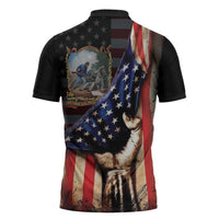 22nd United States Colored Troops Zipper Polo Shirt Flag of Freedom - Wonder Print Shop