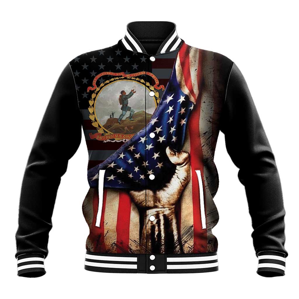 24th Regiment USCT Baseball Jacket Flag of Freedom - Wonder Print Shop